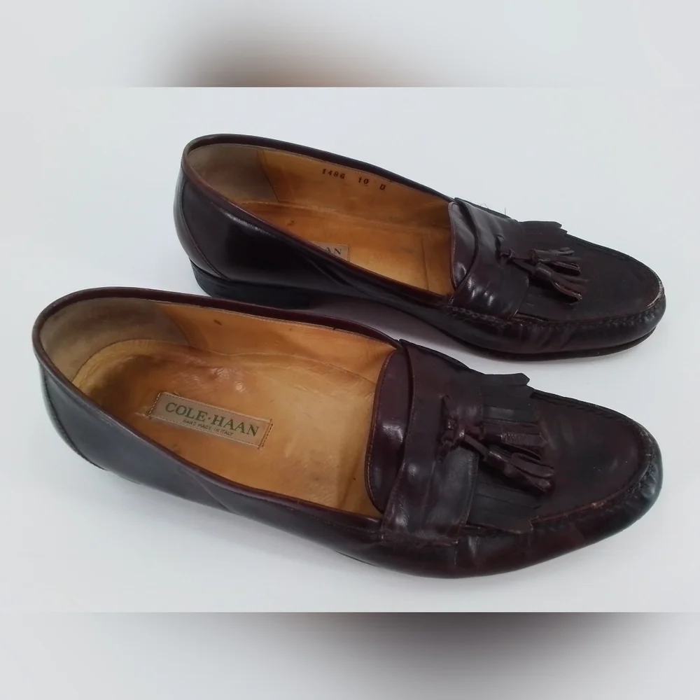 Cole HAAN Leather BROWN Tassel Loafers Shoes Men’s SZ 10.5 D *Read*